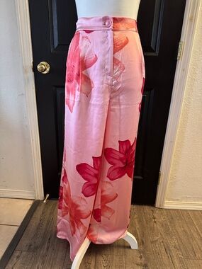 Alice Blue Pink & Fuchsia Floral Wide Leg Pants